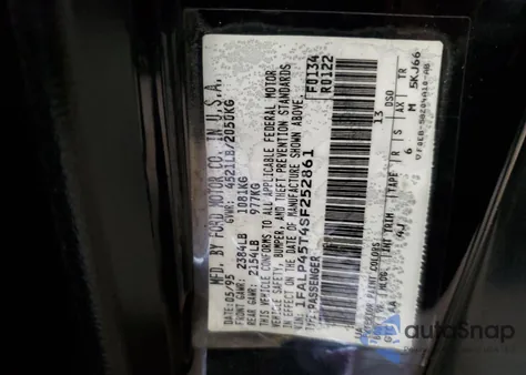 1995 Ford Mustang Gt z USA, uszkodzony, nr VIN 1FALP45T4SF252861